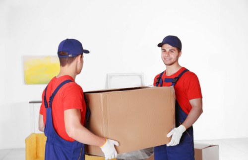 Removal team preparing a Holland Park property move