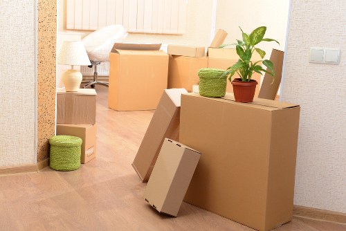 Preparing furniture and boxes for a Holland Park move